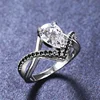 Huitan 2022 luxe Micro pavé noir CZ pierre anneaux de mariage pour les femmes mode femme bague bijoux livraison directe en gros ► Photo 3/6