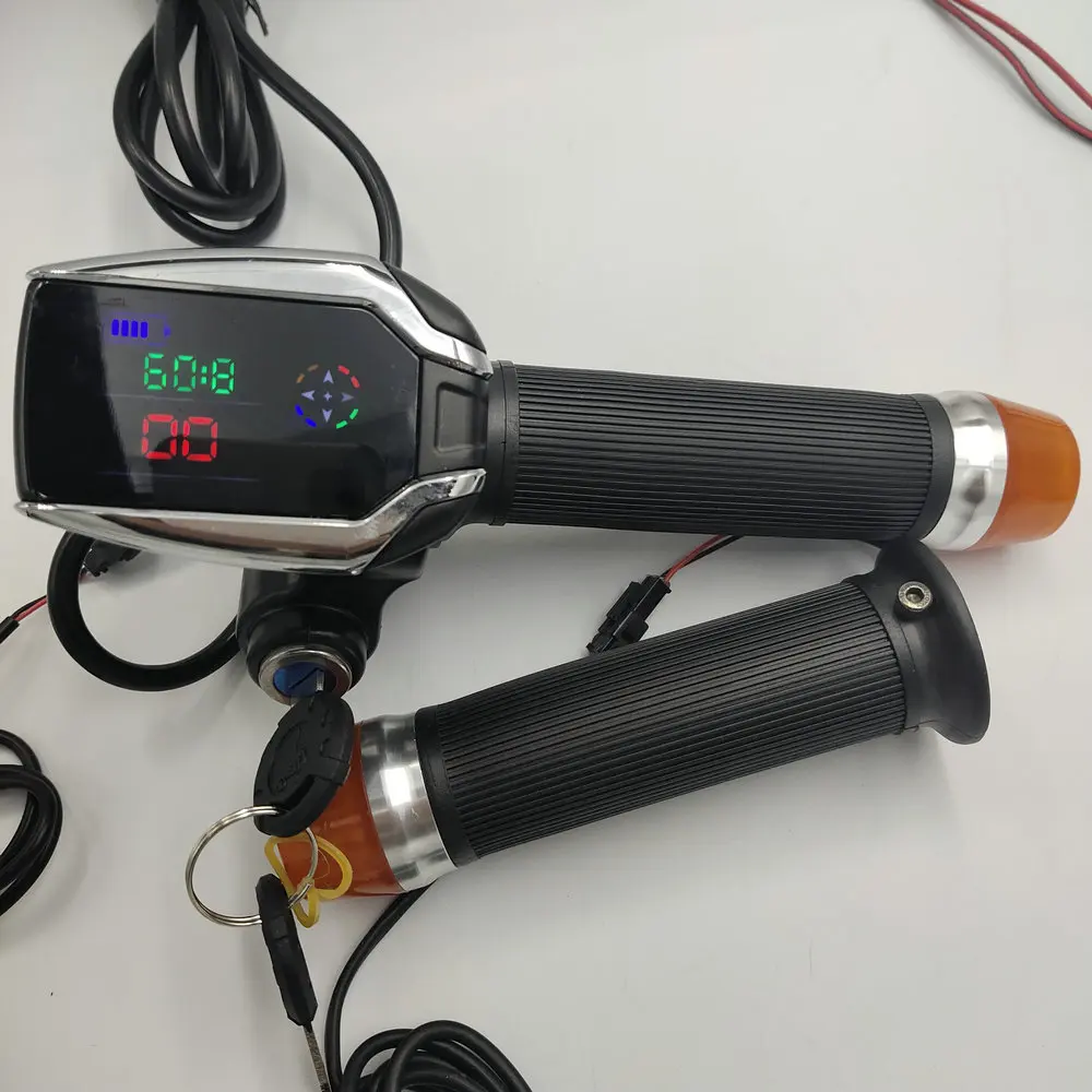 acceleratore elettrico per bicicletta Ruruzi scooter e bici elettrica 48 V con display LCD e serratura a chiave per bici elettrica 36 V colore: 24 V Accendisigari 24 V