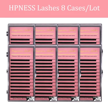 

8 Trays Natural Eyelash Extension Eye Lashes Silk Mink Individual Soft Lash Supplies Deep Matt HPNESS
