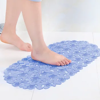 

1pc Bathroom Non-Slip Floor Mat PVC Thicken Pebble Anti-Skid Shower Bath Foot Pad With Suction Cup Bathroom Accessories