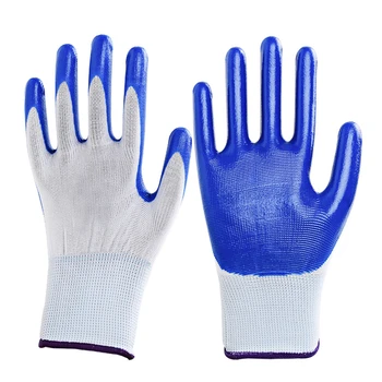 

12 Pairs Multifunctional Cotton Polyster Safety Coating Work Gloves Builders Palm Protect Non-slip Insulation Gardening Gloves