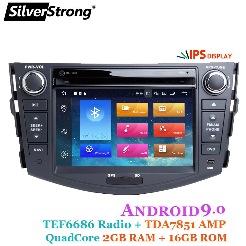 Best SilverStrong 2din IPS DSP Car Android9.0 Car DVD Player for Toyota Rav4 RAV 4 Audio Video Auto Stereo GPS Navigation Radio DAB+ 3