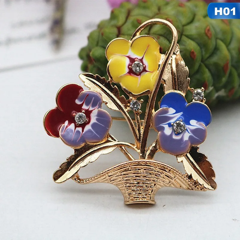 H01 Винтажные жемчужные броши в виде попкорна, брошь корзина, булавка, креативные ювелирные изделия, подарки для женщин и детей, аксессуары для платья, корсаж, заколки для пальто - Окраска металла: H01