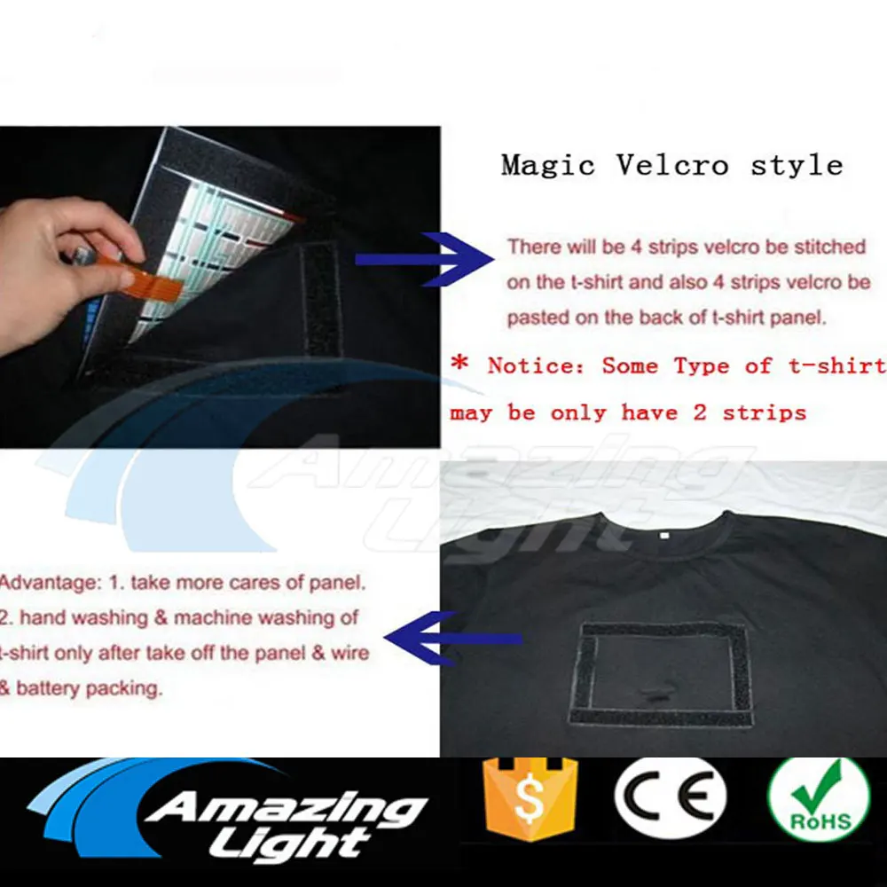 Men's T-shirt 100% Cotton Love Heart Shape Logo Light Up LED  T shirt Sound Activated Flashing El Panel T-shirt 4
