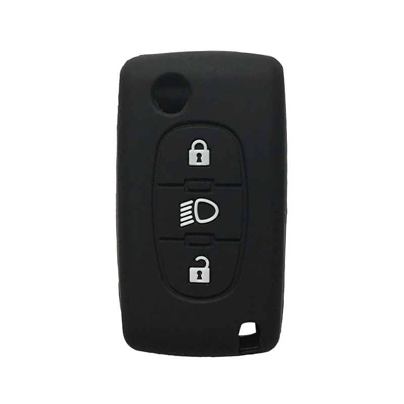 Key Case Cover Key Case Car Key Shell Remote Control Case Cover Silicone Car Key Cover For Citroen C5 X7 C4 Picasso Cactus Berlingo C3 Xsara C6 C8 C5 Exclusive Folding 3Button Case Protection
