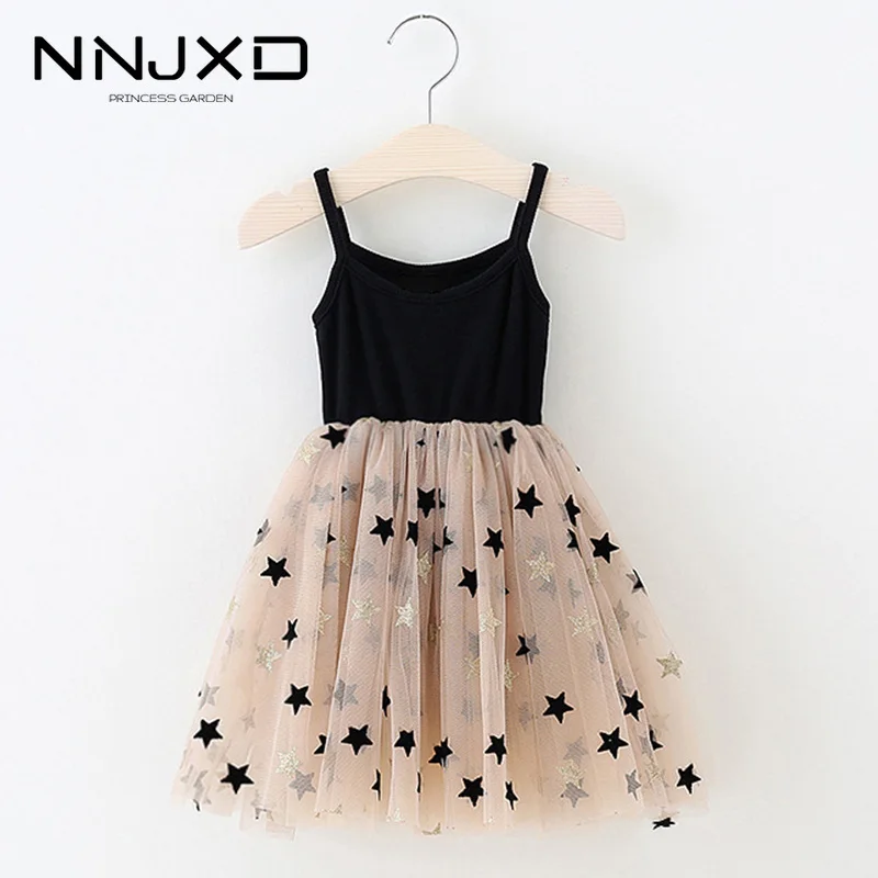 3-8 Years Summer Girls Clothes Kids Dresses For Girls Casual Wear Bling Star Sling Dress Baby Girl Party Children Clothing photo