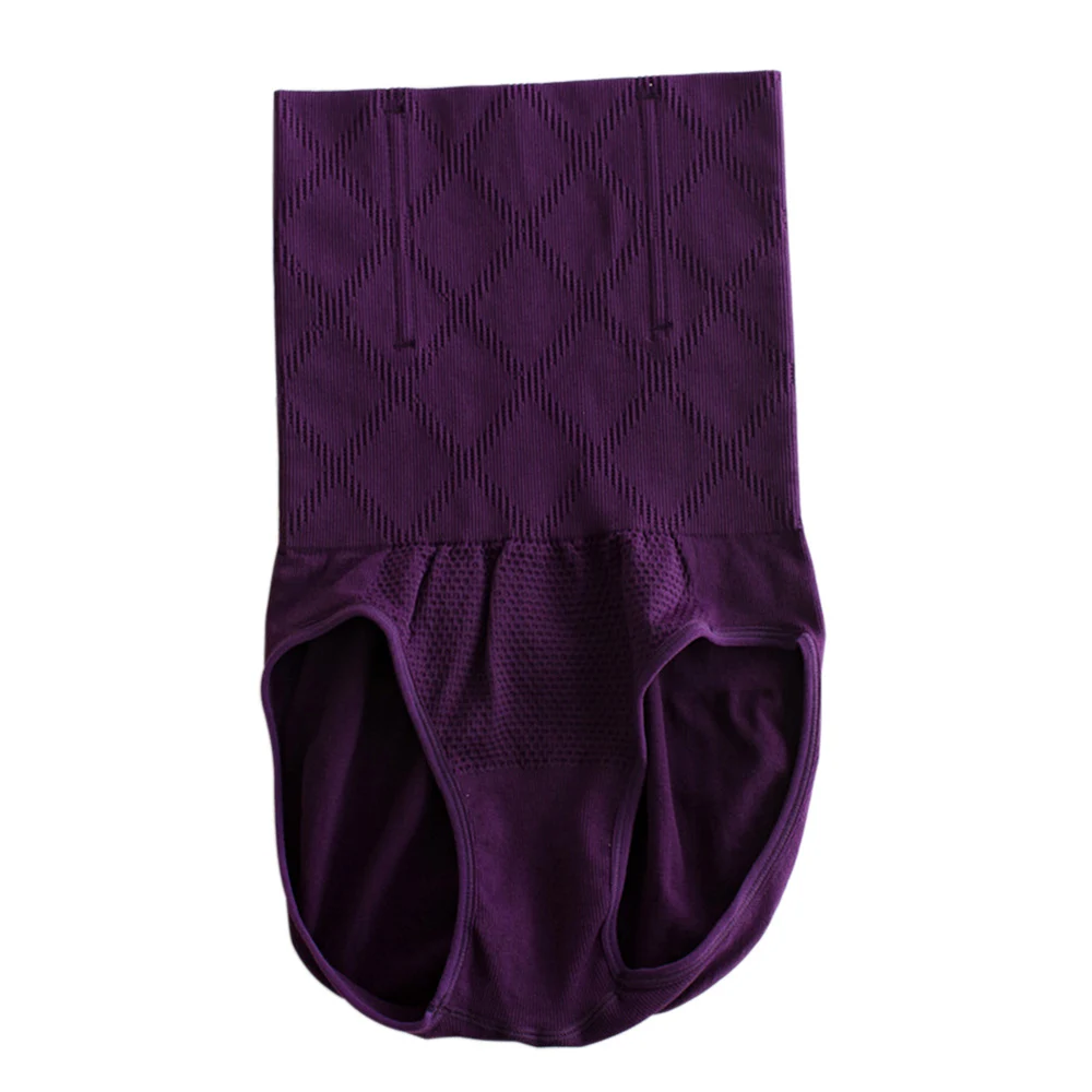 Purple Women High Waist Tummy Tuck Waist Shaping Panties Breathable Body Shaper Slimming Pantie Briefs Shapewear Lady Corset Underwear - Цвет: Purple
