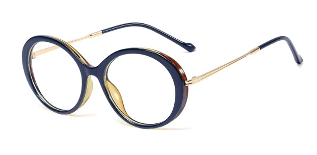 45960 ретро овальные очки оправа для мужчин и женщин Оптические модные компьютерные очки - Цвет оправы: C4 blue