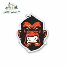 EARLFAMILY 13cm x 13cm Angry Monkey Orangutan Cartoon Car Stickers JDM Vinyl Car Wrap Bumper Trunk Truck Graphics DIY Fine Decal
