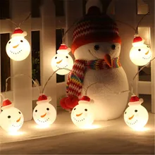 Рождественские светодиодные гирлянды на деревья Гирлянда снеговик украшения дома для рождественские украшения натальный фонарь на батарее вечерние гирлянды