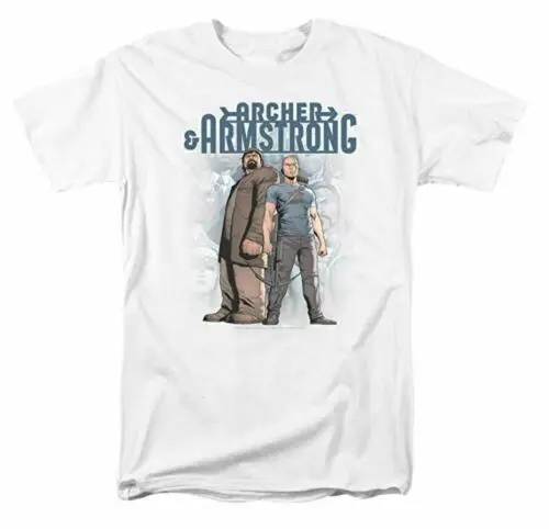 

Trevco Men's Archer & Armstrong Short Sleeve T-Shirt, White, Medium Cool Slim Fit Letter Printed top tee