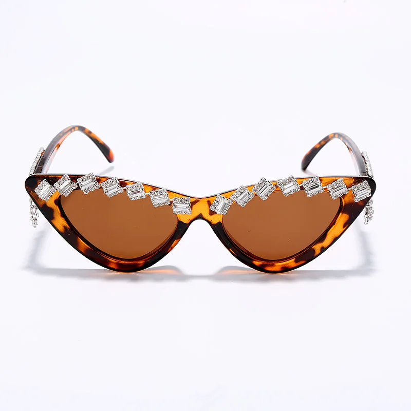 JASPEER новые винтажные сексуальные красные бриллиантовые женские солнцезащитные очки бренда класса «Люкс» Дизайнерские Модные Черные кошачьи глаза очки со стразами - Цвет линз: 5