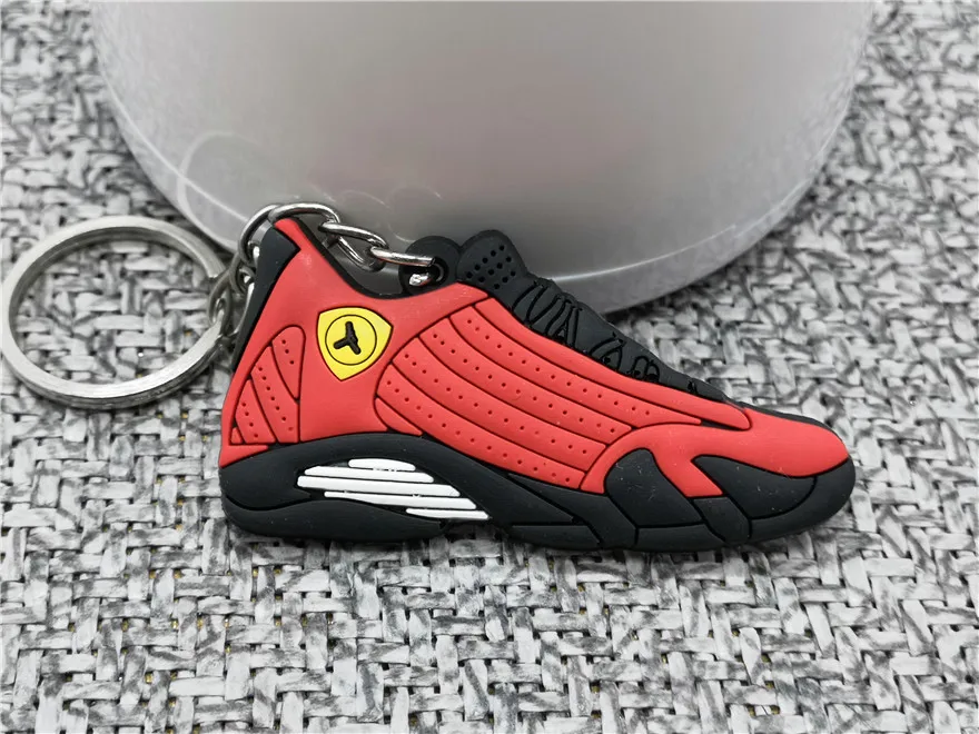 Мини брелок экзотические Jordan 14 ретро обуви ключевая цепь Для мужчин и Для женщин детские подарочные брелки на баскетбольных кроссовок ключ держатель Porte Clef