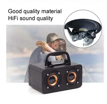 

TWISTER.CK Speakers Vintage Wood Grain Portable Wireless Speaker for Phone Computer