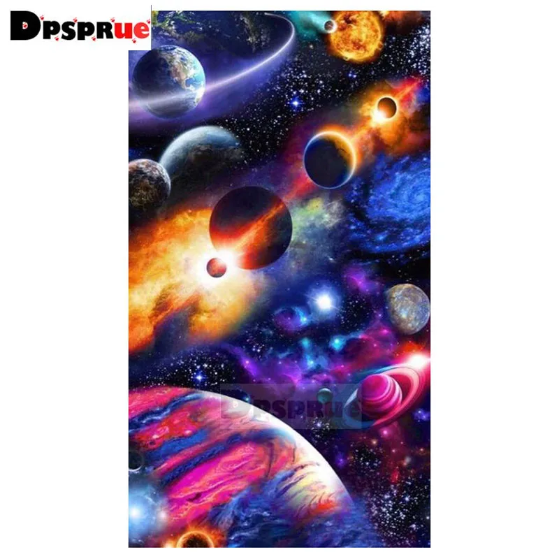 Набор для алмазной вышивки Dpsprue 5D набор крестом Планета космоса полностью