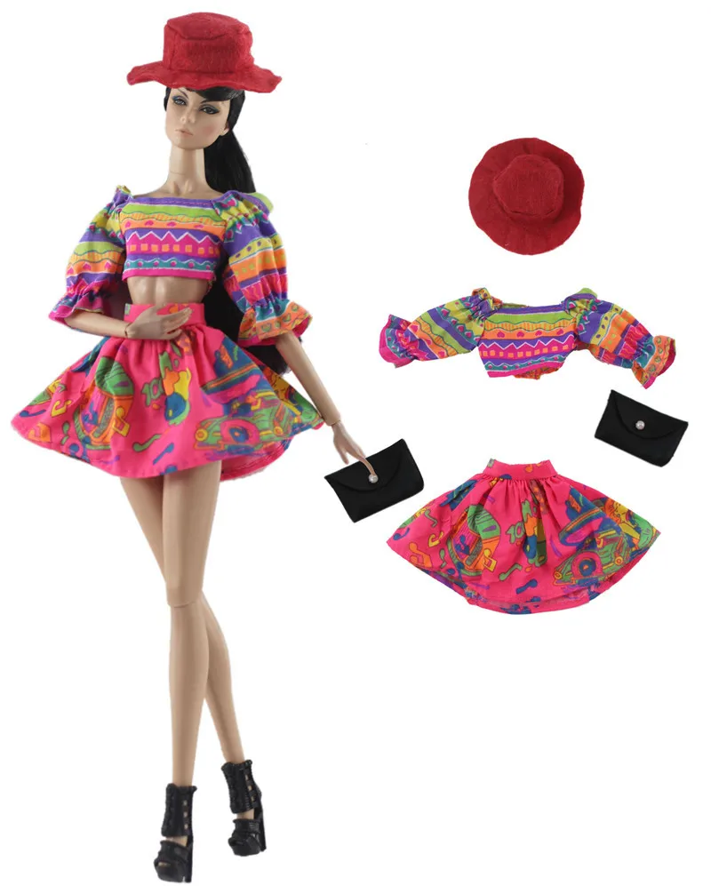 

NK One Set Of New Doll Clothes Rainbow Set Handmade Aristocratic Fashion Clothing For Barbie Doll Clothing Children's Toys Gifts