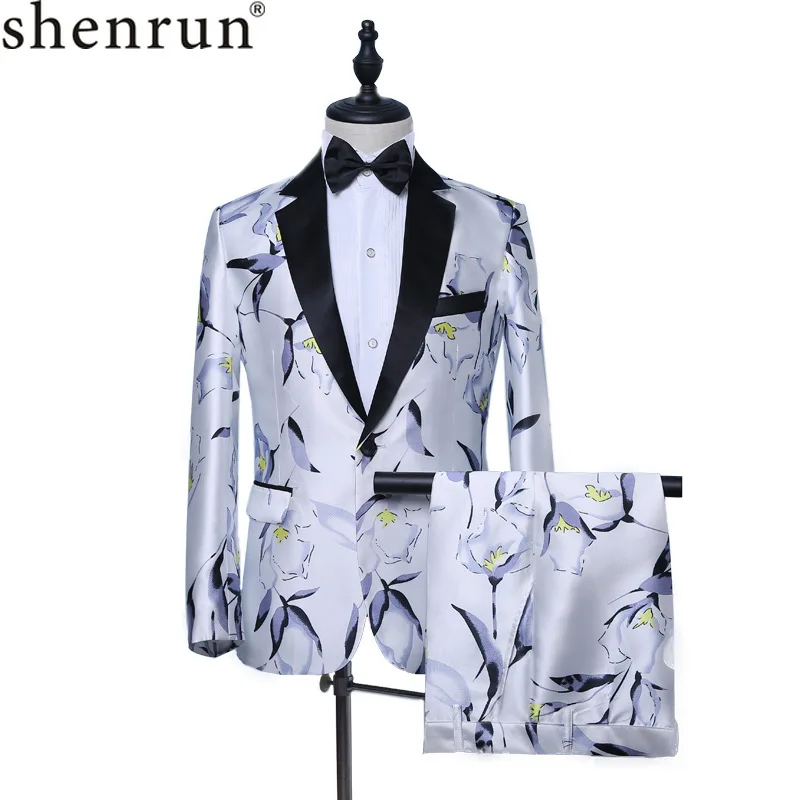 Shenrun мужской модный смокинг 2 шт. летний белый приталенный костюм жениха с