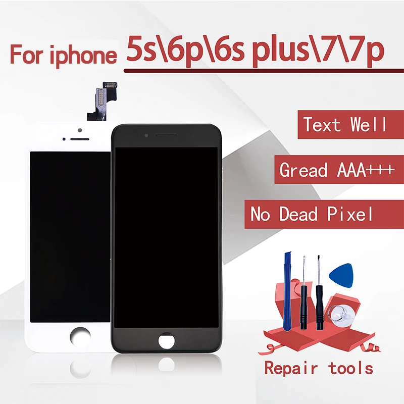 

Grade AAA+++ For iPhone 7G 7 p 6 P 6S Plus LCD With 3D Force Touch Screen Digitizer Assembly For iPhone 5S Display No Dead Pixel