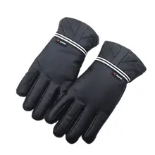 Кожаные зимние Бархатные Теплые водонепроницаемые лыжные перчатки для женщин и мужчин, варежки для вождения