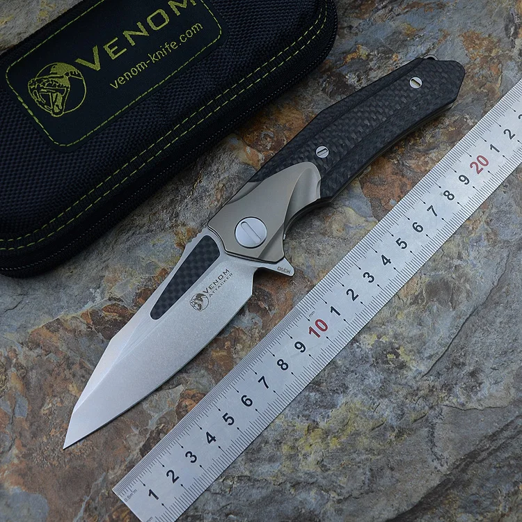 Складной Шарикоподшипниковый нож VENOM kevinjohn M390 ножи из титанового углеволокна для