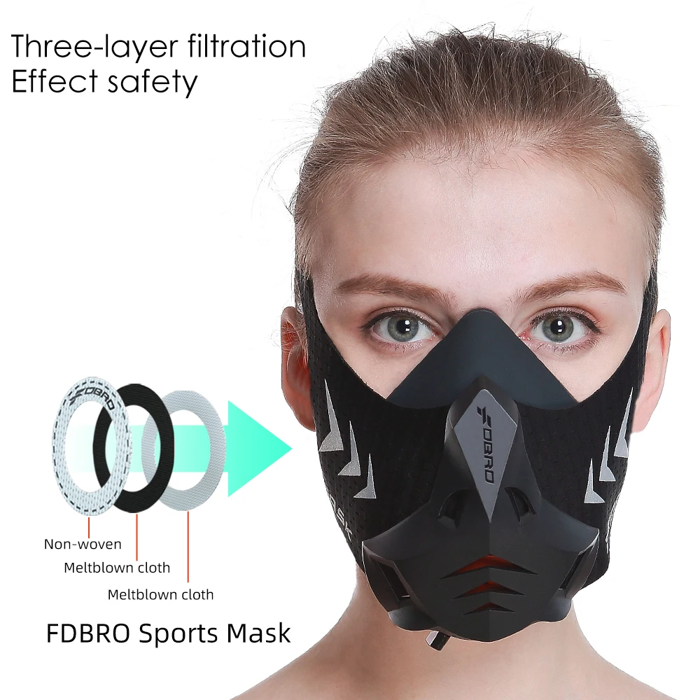

FDBRO New Sports Training Running Mask Pro Fitness Gym Workout Cycling Elevation High Altitude Training Conditioning Sport Masks