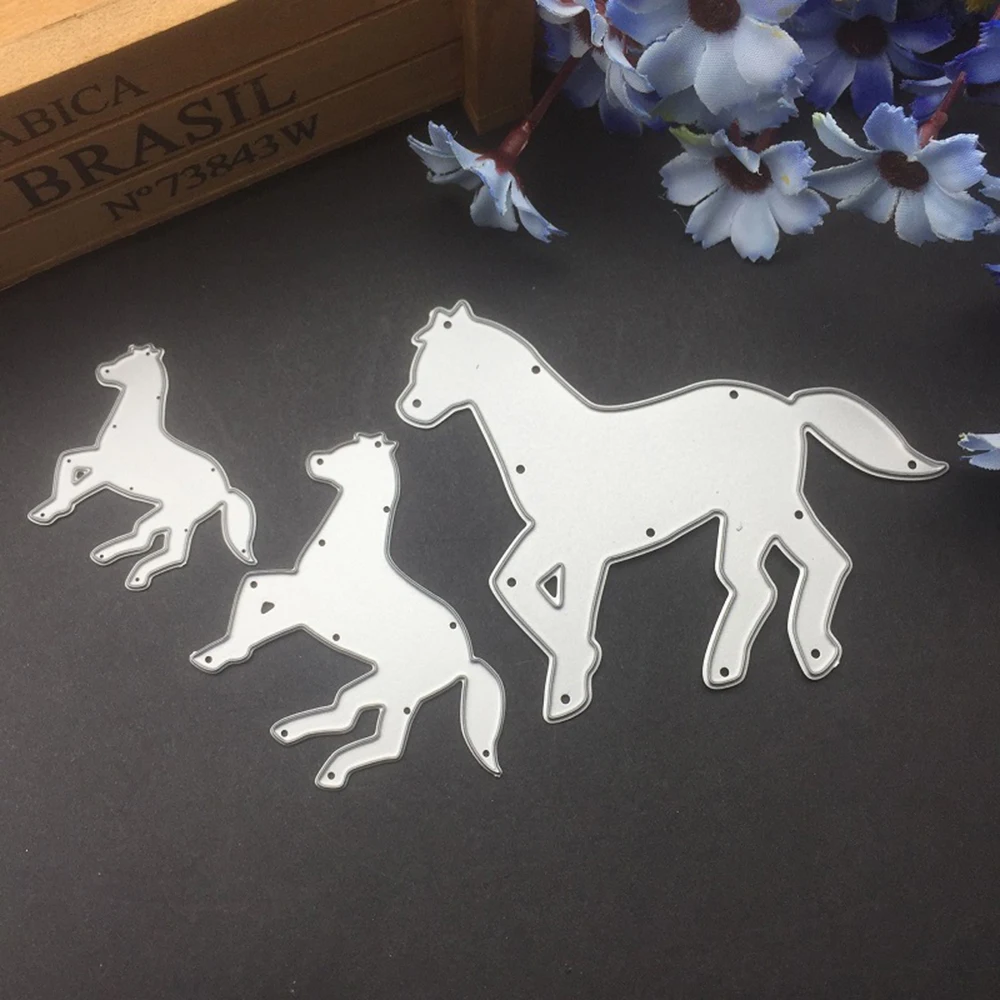 

Horse Family Adv-one 131x81mm Metal Cutting Dies Stencils For DIY Scrapbooking Embossing Paper Cards Photo Album Making Craft