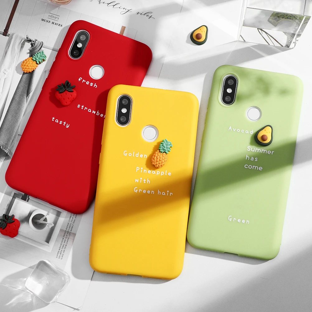 Милый мягкий ТПУ чехол с 3d изображением фруктов для Xiaomi Redmi K20 S2 Note 6 6A 5 5A 7 7A 8 8A 8T 9 SE