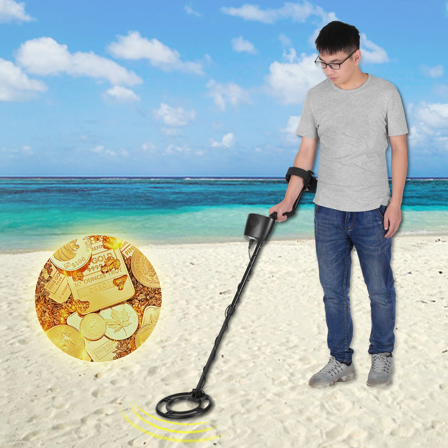 

Professional Underground Metal Detector 1040~1200mm Gold Ground Metal Detector Nugget High Sensitivity Finder Pinpointer
