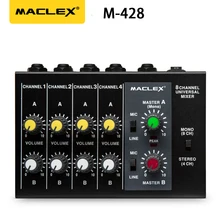 Maclex M428 ультра-компактный низкий уровень шума 8 каналов Металл Моно Стерео Аудио Звук микшер с адаптером питания кабель