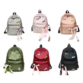

Women's Nylon Backpack School Travel Bowknot Rucksack Laptop Bookbag Teenagers Shoulder Bag
