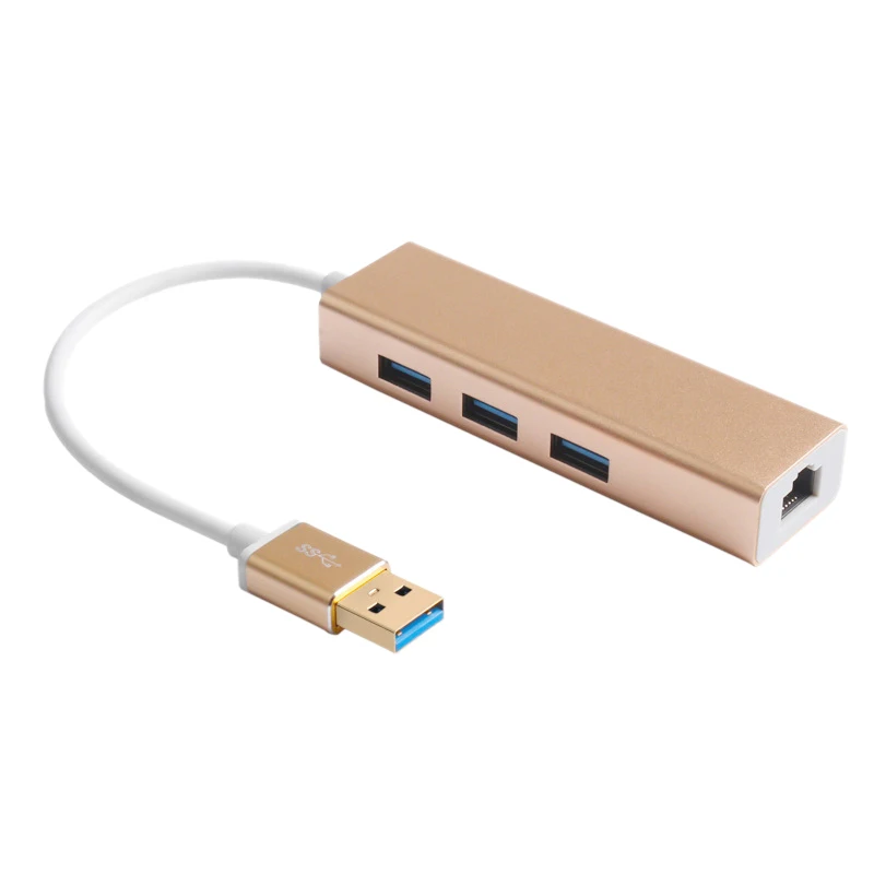 

USB3.0 Hub Gigabit Ethernet Network Adapter+3 Port Hub USB 3.0 To RJ45 10/100/1000M Lan Card for Macbook Windows 10