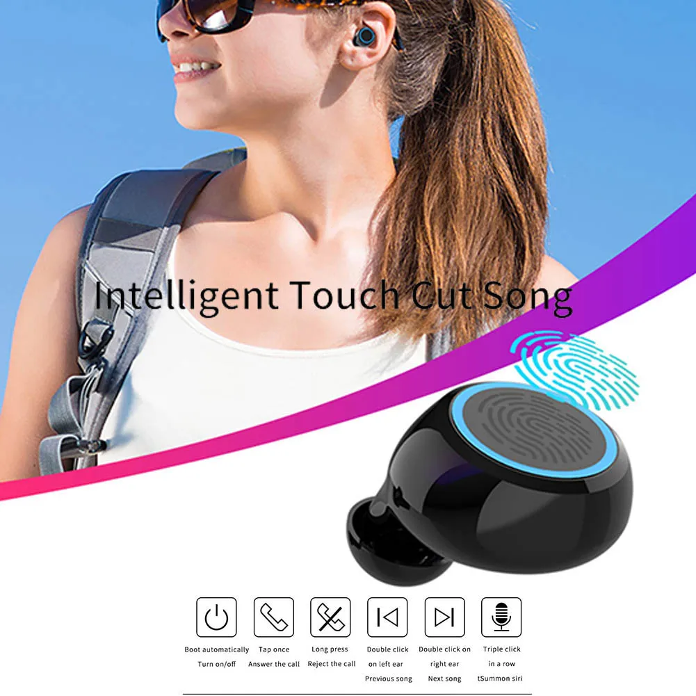 3300mAh LED Bluetooth Wireless Earphones Headphones Earbuds TWS Touch Control Sport Headset Noise Cancel Earphone Headphone