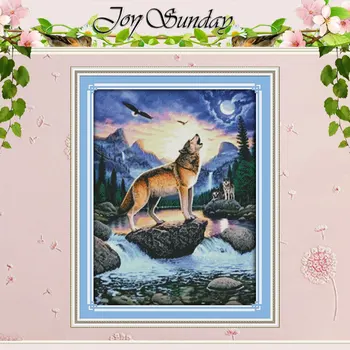 

Free Ship Howling Wolf Patterns Counted Cross Stitch 11 14CT Cross Stitch Sets Chinese Cross-stitch Kits Embroidery Needlework