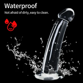 Strong Suction Cup Dildo Toy for Adult Erotic Soft Transparent Penis Anal Plug for Female