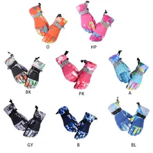 Для взрослых и детей; унисекс; зимние водонепроницаемые плотные теплые зимние перчатки с сенсорным экраном; камуфляжные Нескользящие варежки с принтом для сноуборда и лыжного спорта