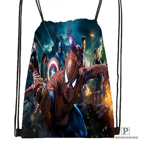 Customavengers_age_ofultrionDrawstring рюкзак сумка для мужчин и женщин милый рюкзак для детей(черная спинка) 31x40 см#20180611-03-147 - Цвет: Drawstring Backpack