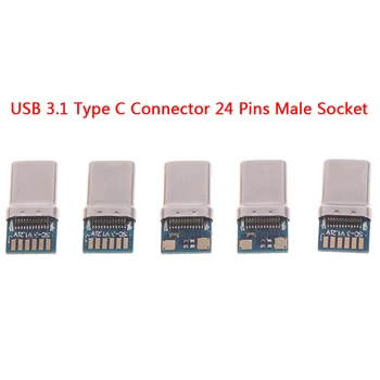 

USB 3.1 Type C Connector 24 Pins Male Female Socket receptacle adapter to solder wire & cable 24P PCB Board support Module
