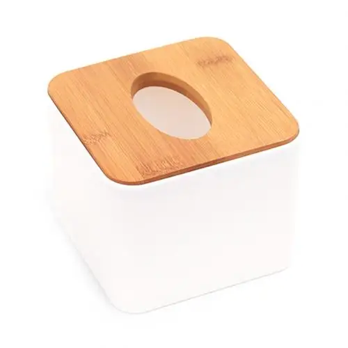 Square Деревянная круглая/квадратная коробка для салфеток, чехол для салфеток, бумажная коробка для хранения полотенец, контейнер, держатель, органайзер для дома и офиса - Цвет: Square