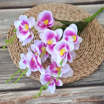 

7Pcs Fake Butterfly Orchid (5 stems/bunch) 17.72" Length Simulation Phalaenopsis for Wedding Home Decorative Artificial Flowers
