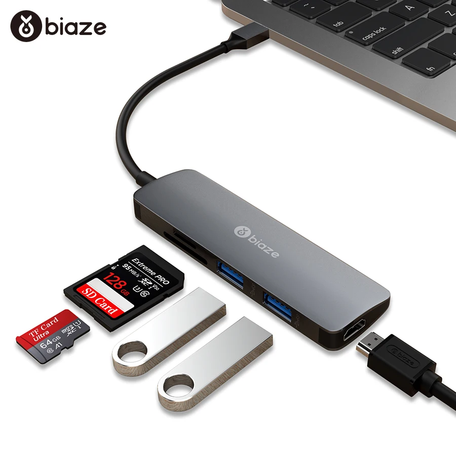 

Biaze USB C HUB Type C to Multi USB 3.0 HUB HDMI Adapter With SD/TF Card Reader For MacBook Pro Huawei P30/P20 Splitter USB HUB