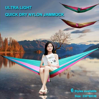 

Outdoor Camping Travel Hammock Bed Nylon Durable Ultra-light Sleeping Bed Swing Chair with Carry Bag Furniture