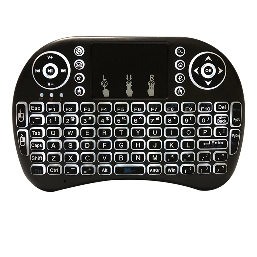 SeenDa Mini 2,4G Беспроводная клавиатура сенсорная панель с Цветной подсветкой воздушная мышь русская испанская клавиатура для ноутбука ноутбук ТВ коробка