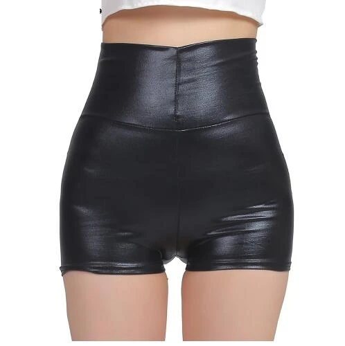 ladies black high waisted shorts