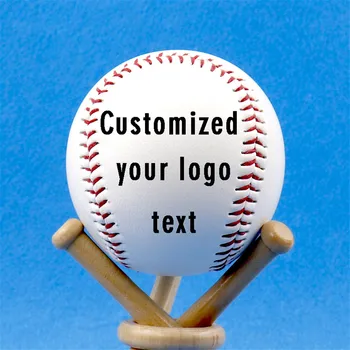 

1pc Customized 9" Handmade Baseballs PVC Upper Soft Baseball Balls Softball Rubber Training Exercise Baseball Gift Personalized