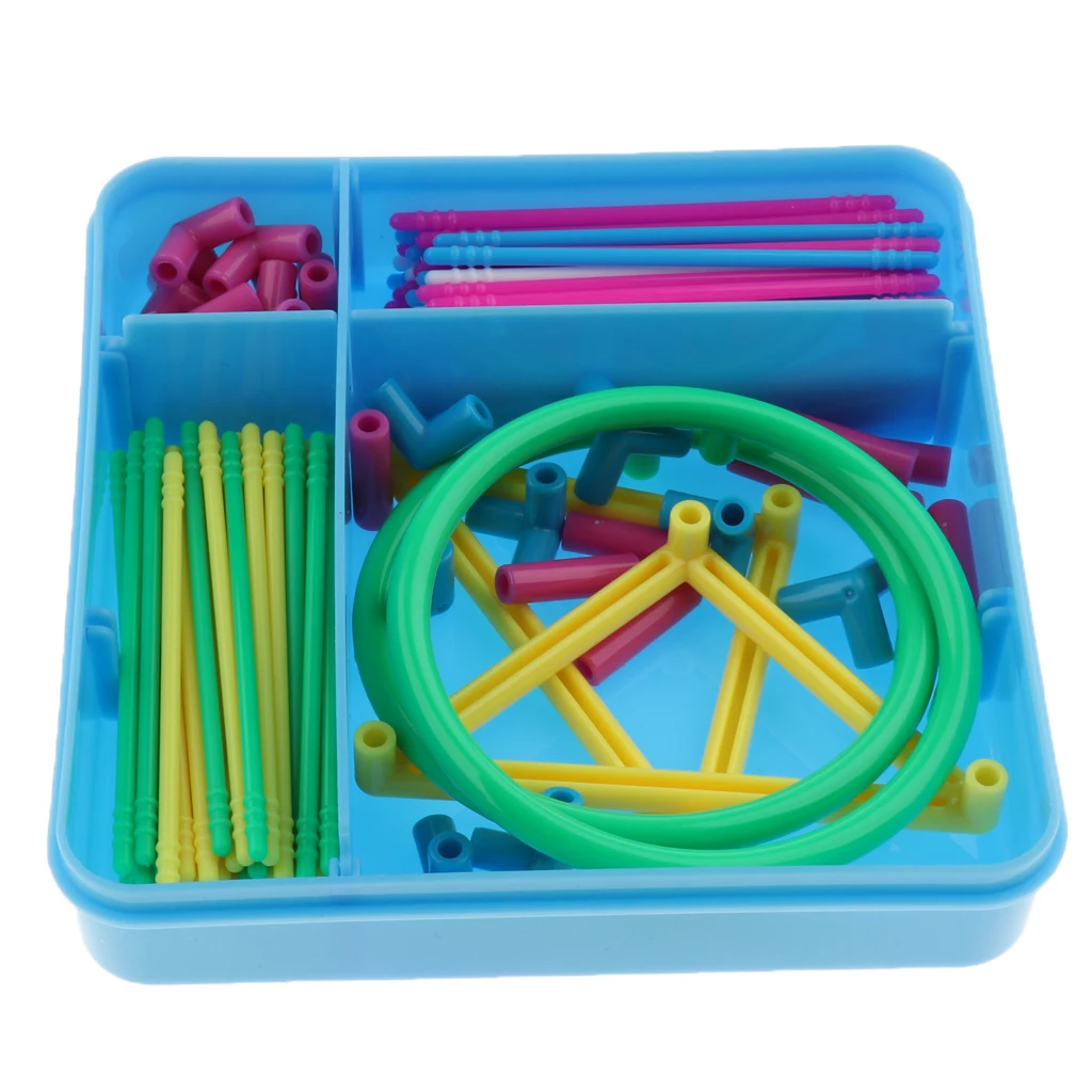 Kids  Stem Building Toy Colorful Interlocking Plastic Engineering Sticks, BPA Free Material
