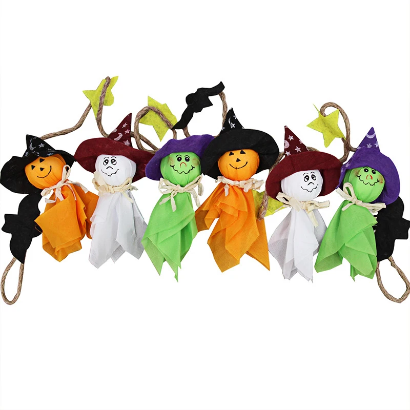 Pumpkin Bat Scarecrow Doll Ornament Halloween Hanging Props For Home Outdoor Party | Дом и сад