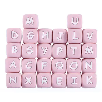 

10pc pink Silicone Letter Beads Alphabet Teether Bead Personalized Name Baby Teether Accessories BPA FREE 12mm