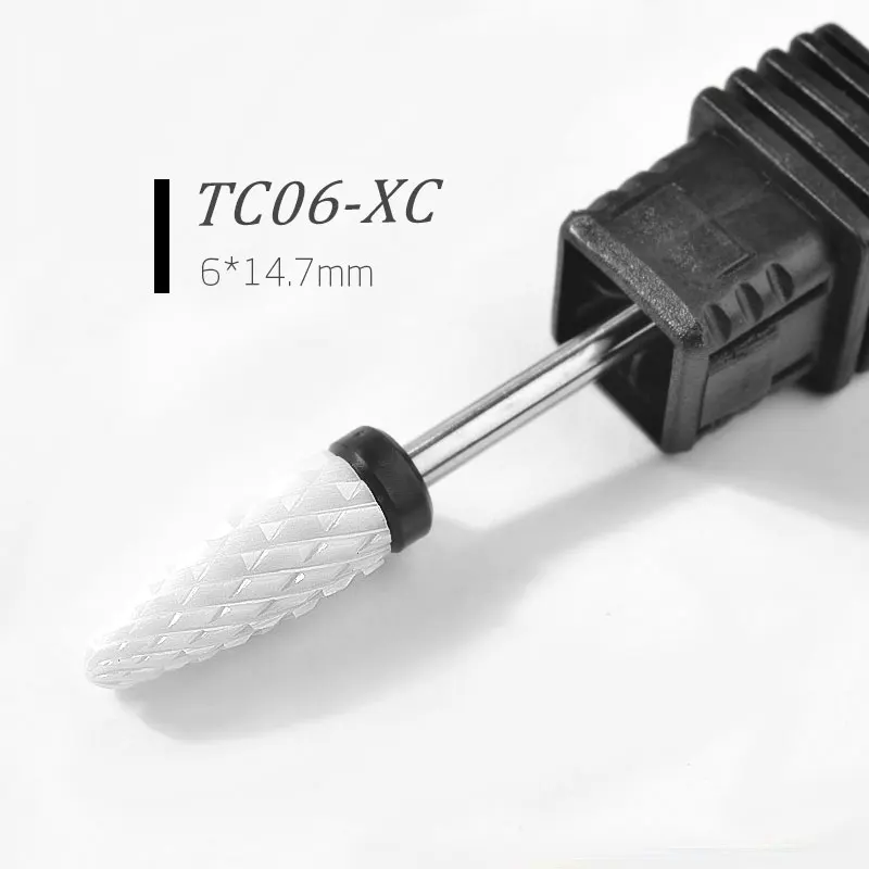1 шт. керамические 3/3" сверла для дизайна ногтей 23 Типа Фрезы для маникюра, пилка для электрического устройства, аксессуары для станка, инструмент для снятия заусенцев - Цвет: TC06-XC
