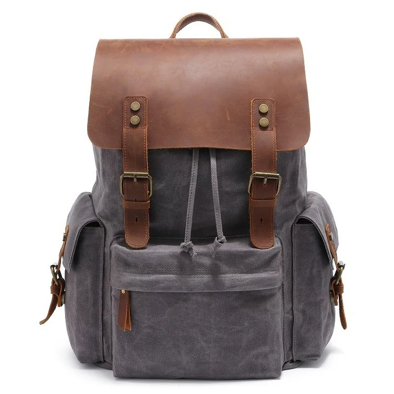 

2020 new simple fashion portable large capacity men's computer backpack retro backpack backpack men's bag