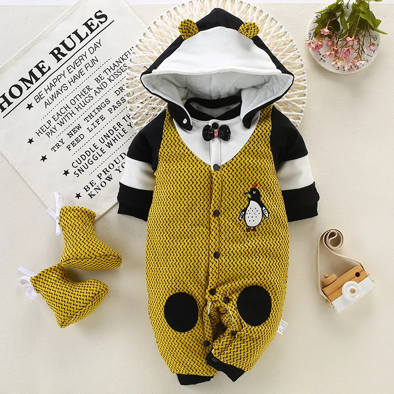 

2018 New Style Newborns Nursing Hold Clothes Infant Jumpsuit Thick Newborns Baby New Style out Clothes